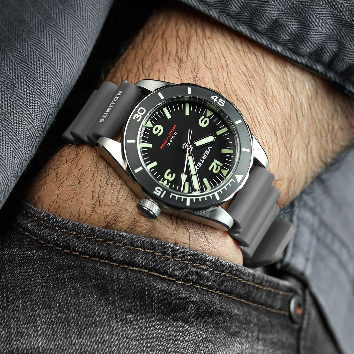Abyss ProDive PU Rubber Watch Strap - Grey