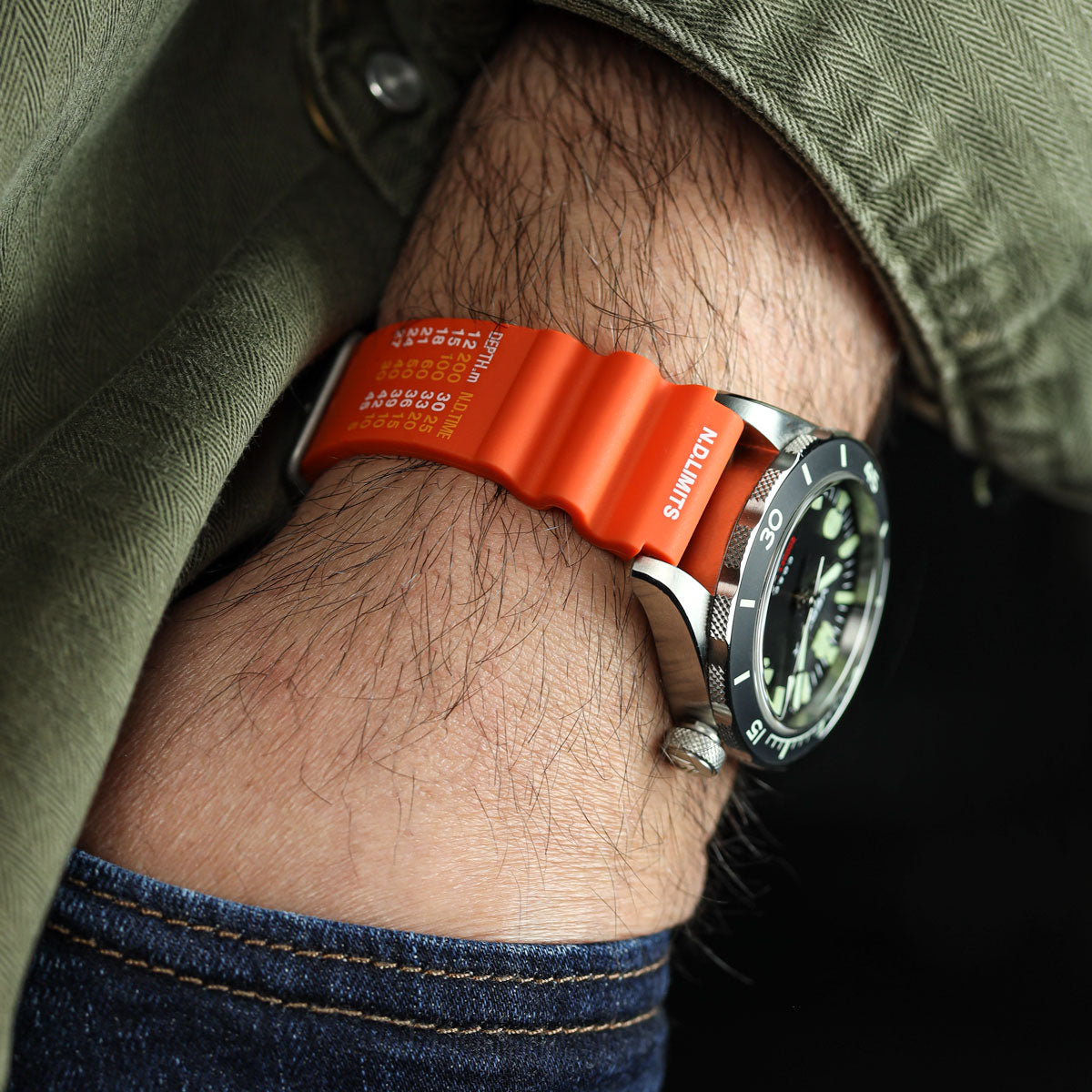 Abyss ProDive PU Rubber Watch Strap - Orange