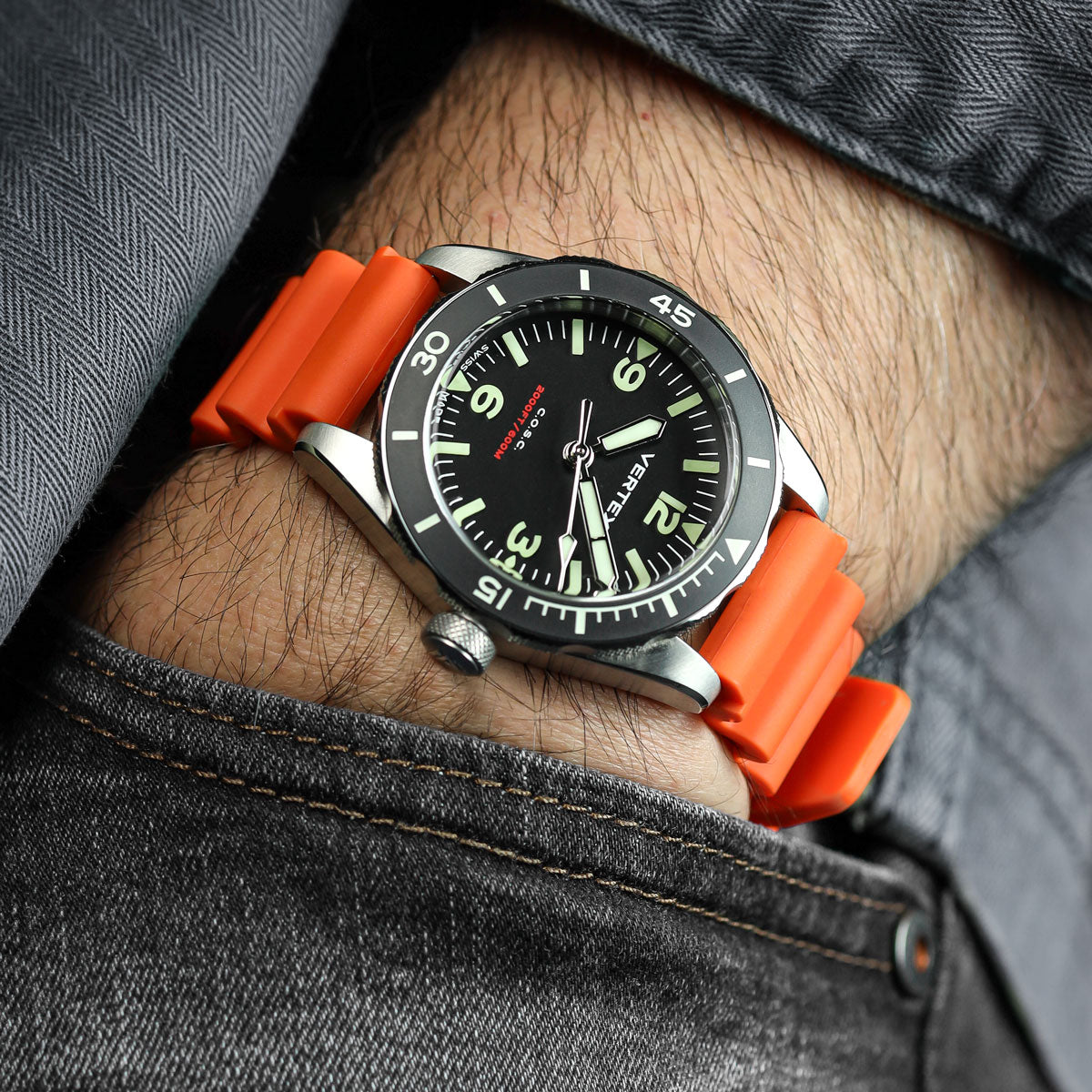 Abyss ProDive PU Rubber Watch Strap - Orange