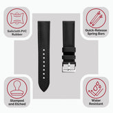WatchGecko Atlas Sailcloth Watch Strap - Black