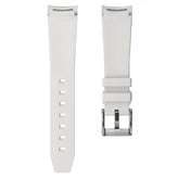 WatchGecko Curved Ends Rubber Watch Strap - White