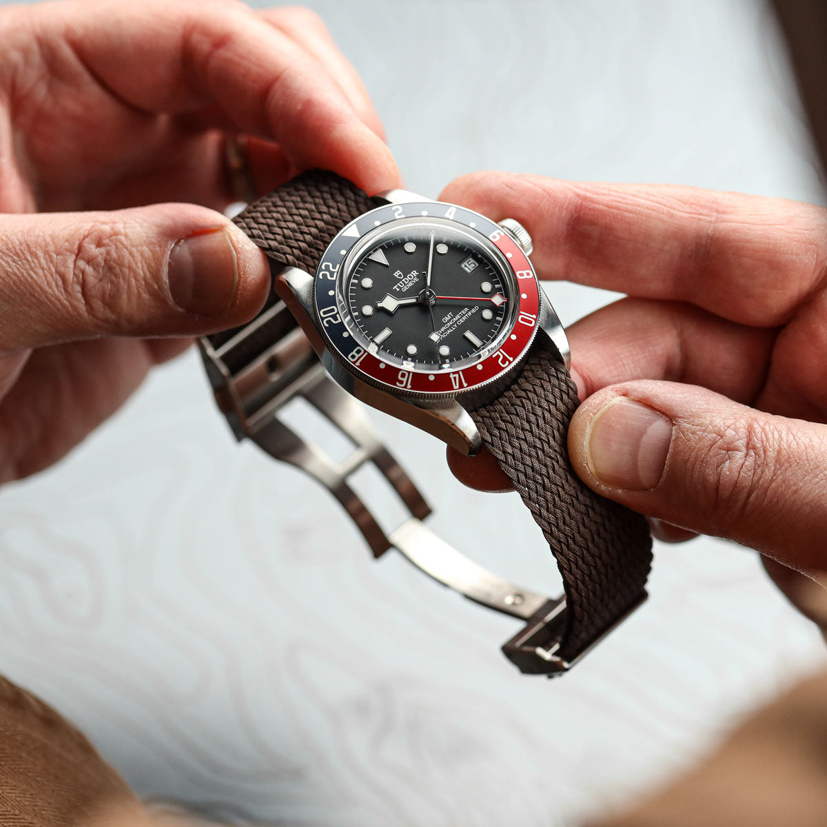 ZULUDIVER Perlon Nylon OctoPod Watch Strap - Earth on Tudor GMT