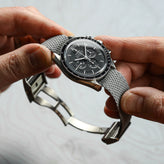 ZULUDIVER Perlon Nylon OctoPod Watch Strap - Granite on Omega Speedmaster