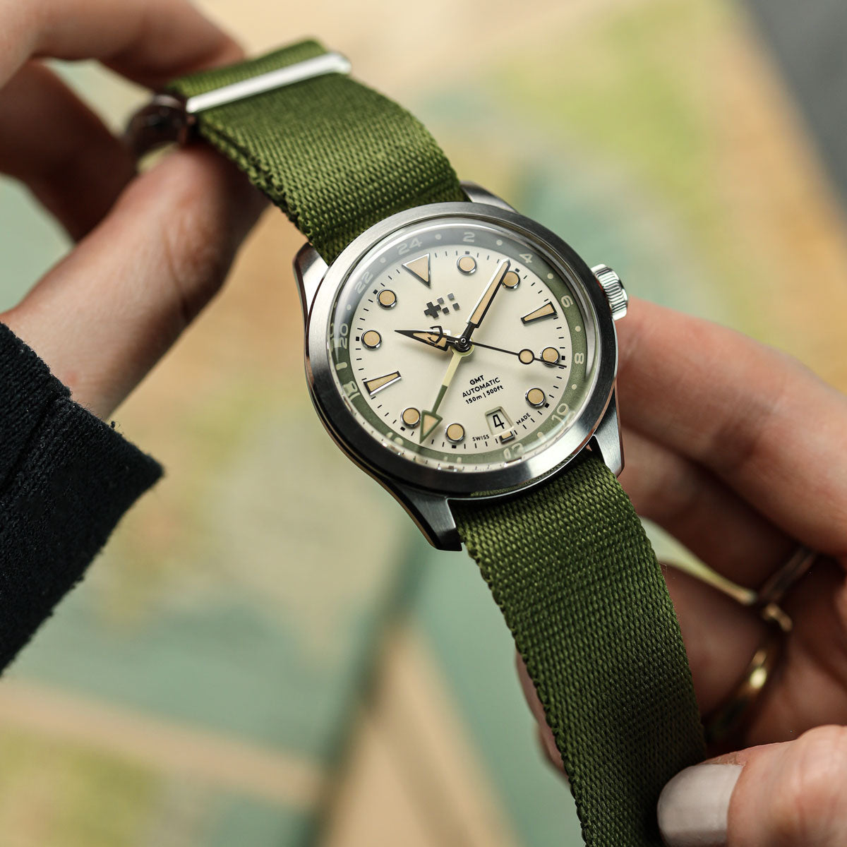 ZULUDIVER Apex Nylon OctoPod Watch Strap - Army Green