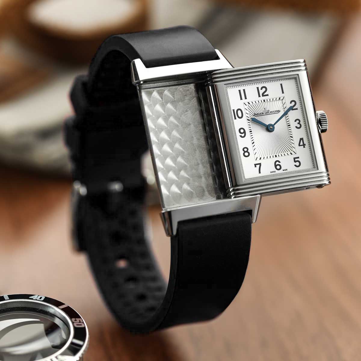 WatchGecko Sennen Quick-Release FKM Rubber Watch Strap - Black
