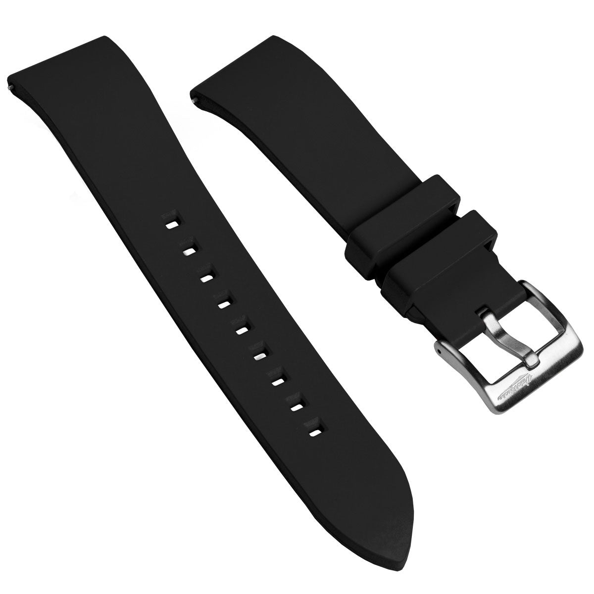 WatchGecko Sennen Quick-Release FKM Rubber Watch Strap - Black
