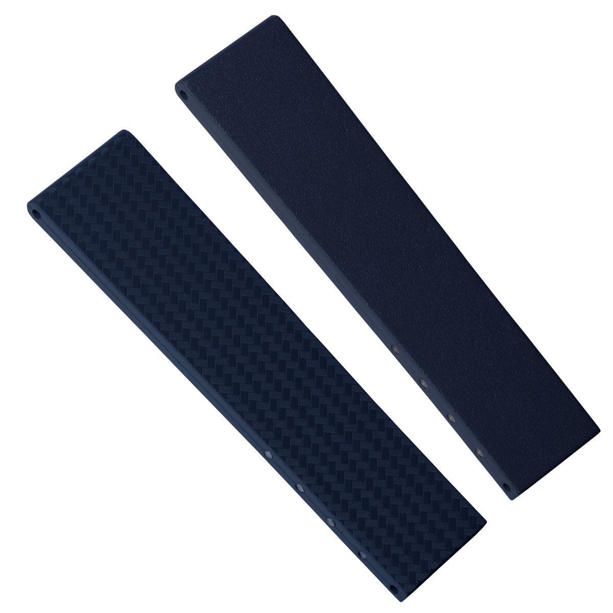 400 CTS Italian Rubber Divers Reversible Watch Strap - Dark Blue - Brushed / Polished