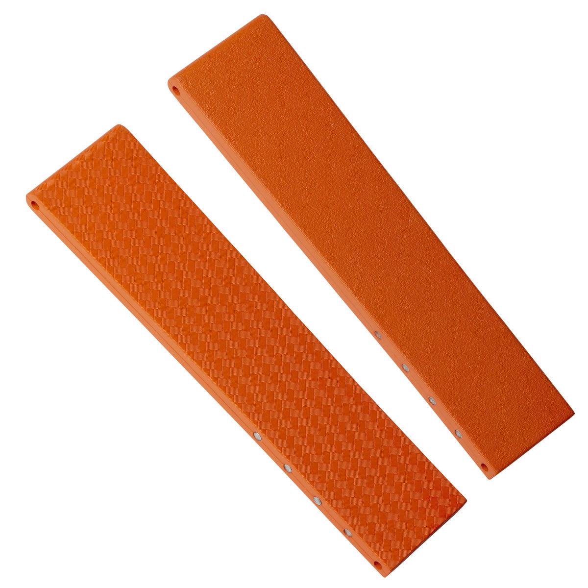 400 CTS Italian Rubber Divers Reversible Watch Strap - Orange - Brushed/Polished
