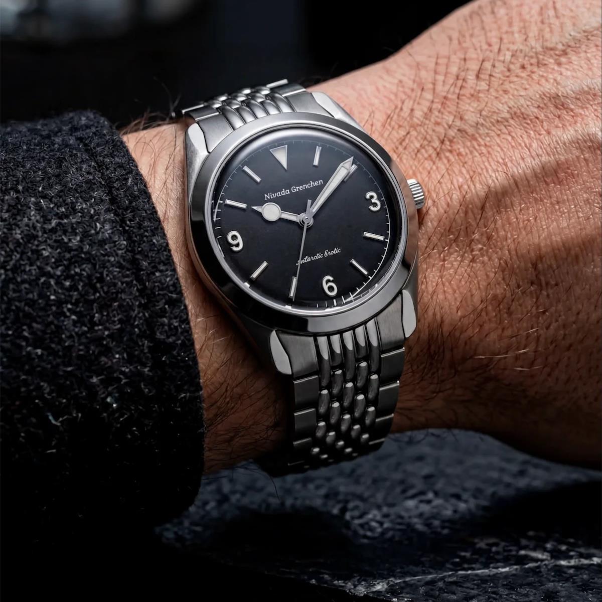 Nivada Grenchen Antarctic Erotic Black with white Super Luminova