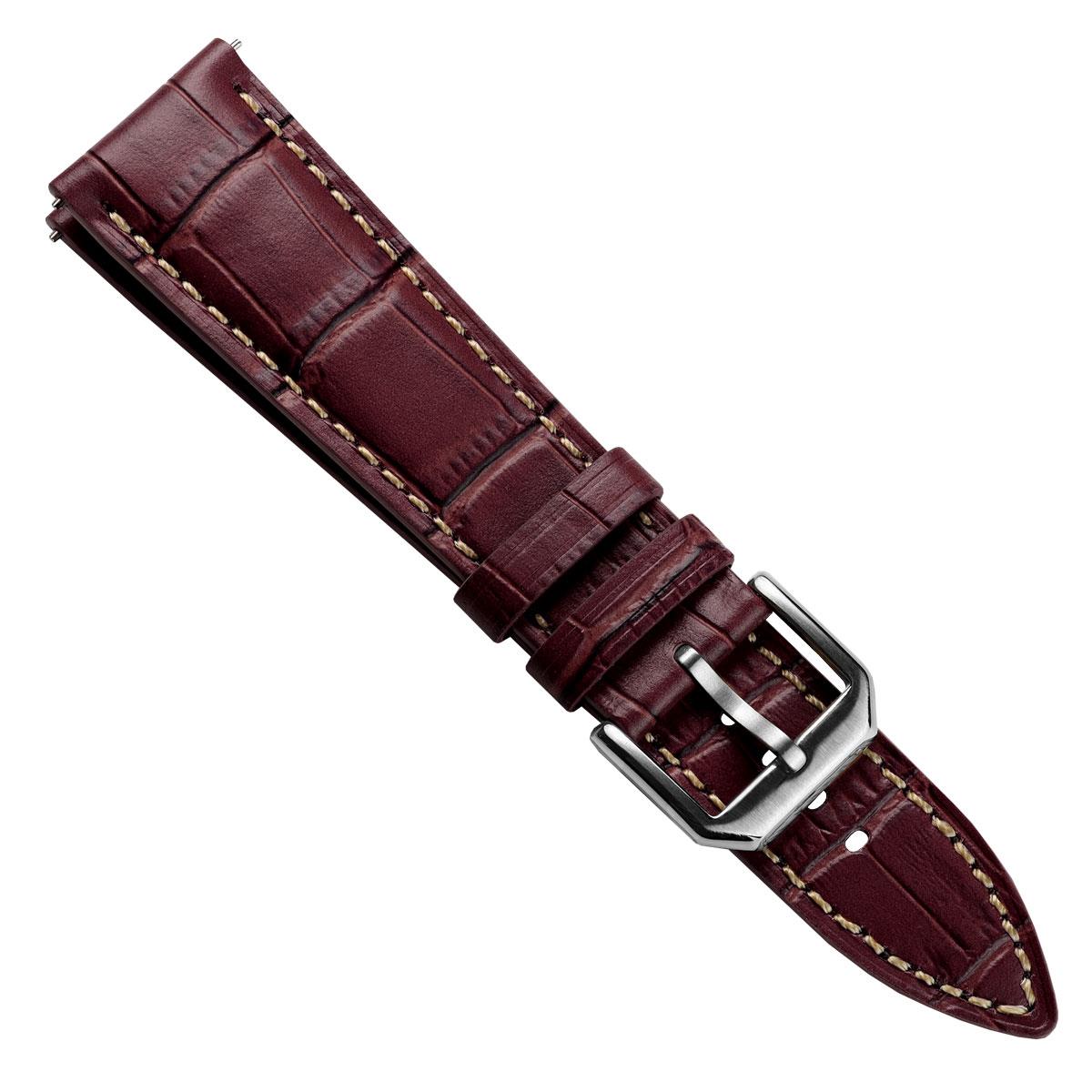 Carolina Gator Print Genuine Leather Watch Strap - Red
