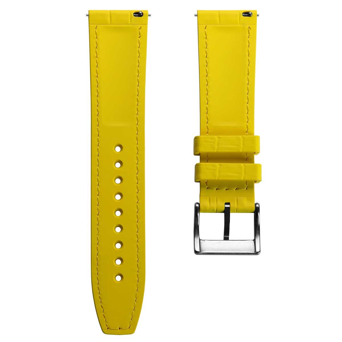 Everglade Alligator Pattern FKM Rubber Strap - Saffron Yellow