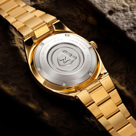 Nivada Grenchen F77 Gold MK2 - 38mm - Flat Links Bracelet