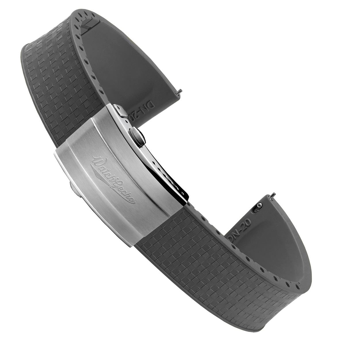 Mosaic CTS Rubber Watch Strap with Push Button Buckle - Storm Grey
