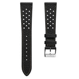 Ashdown Togo Leather Racing Watch Strap - Black / Beige