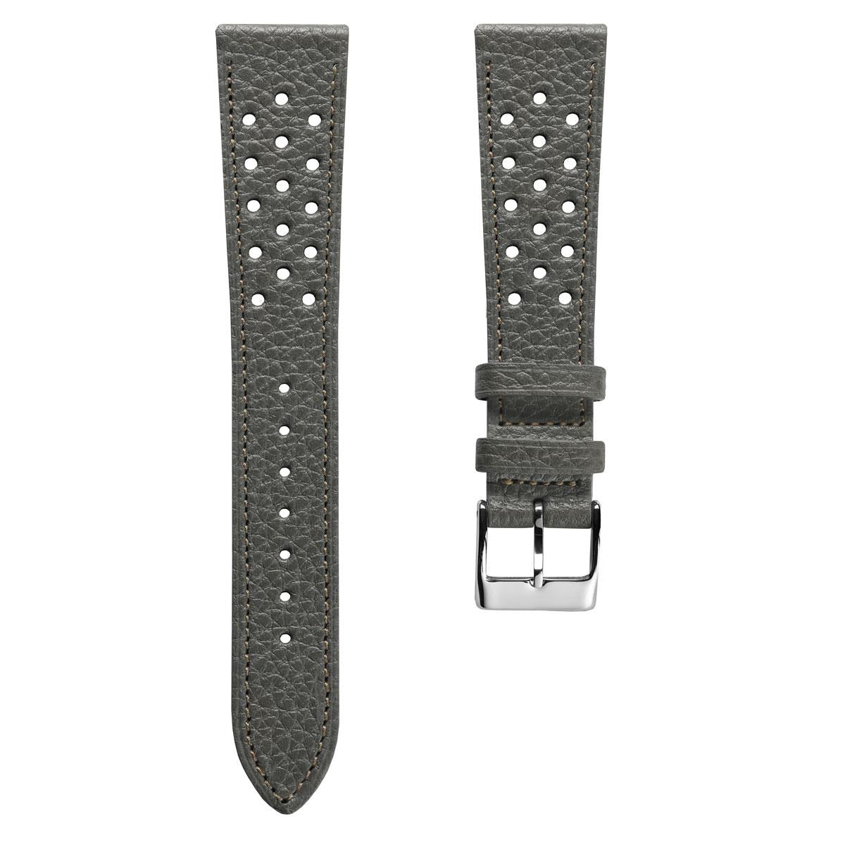 Ashdown Togo Leather Racing Watch Strap - Grey / Beige