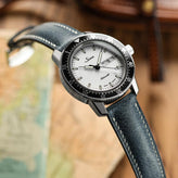 Lerano Tuscan Padded Leather Watch Strap - Blue on Sinn 104