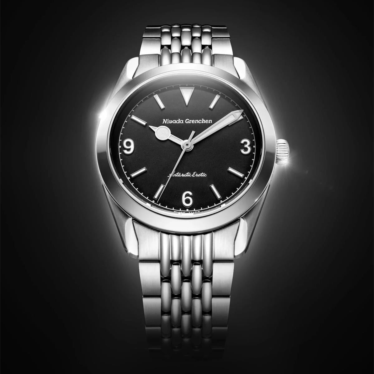 Nivada Grenchen Antarctic Erotic Black with white Super Luminova