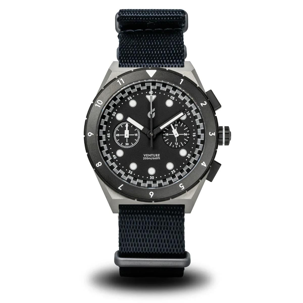 Boldr Venture Titanium Chronograph Watch Velo Nocturne