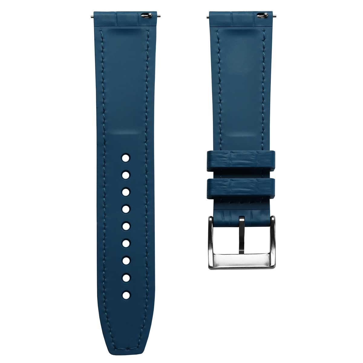 Everglade Alligator Pattern FKM Rubber Strap - Lagoon Blue