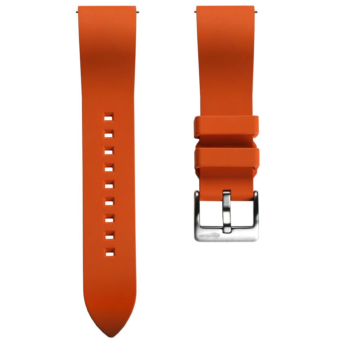 WatchGecko Sennen Quick-Release FKM Rubber Watch Strap - Orange