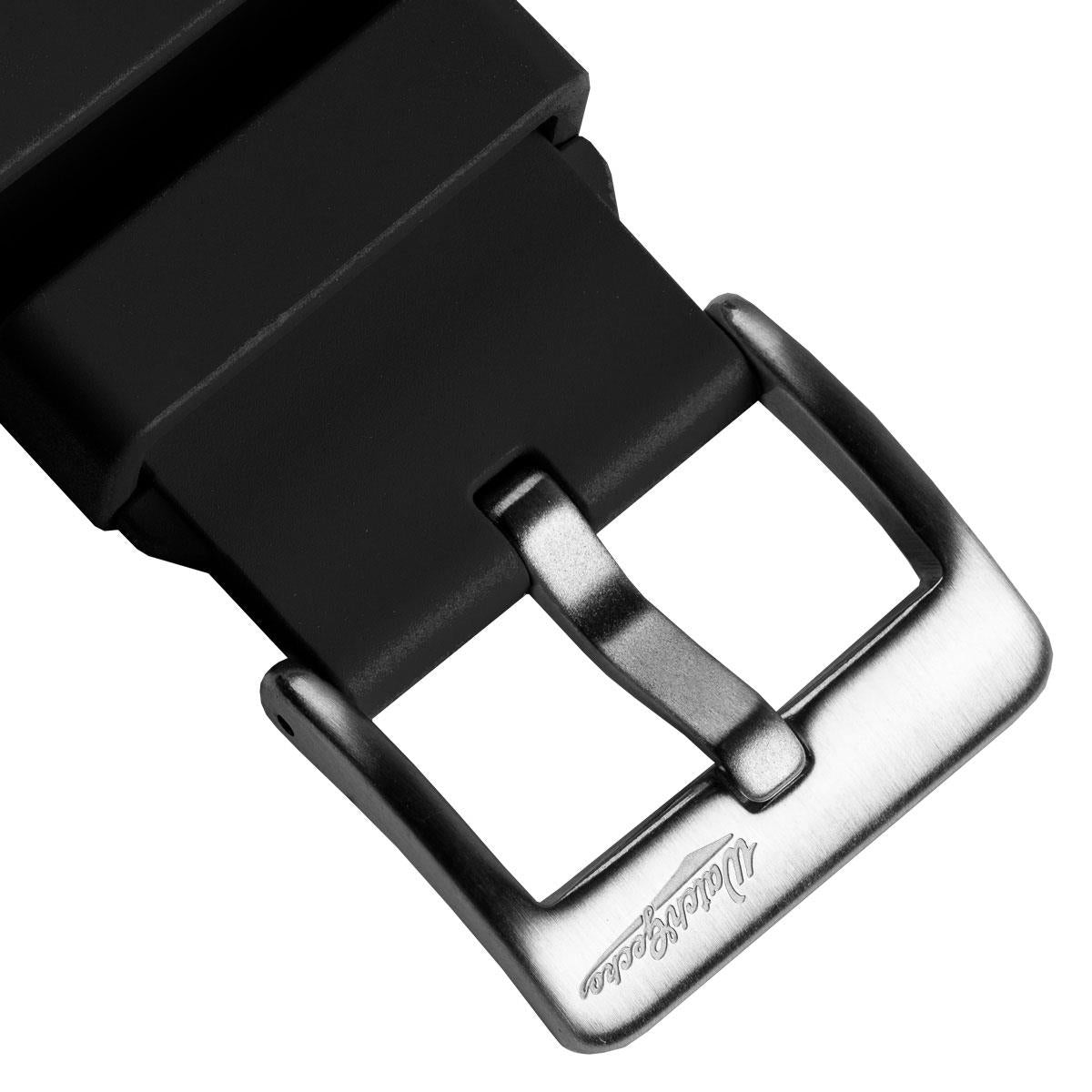 WatchGecko Sennen Quick-Release FKM Rubber Watch Strap - Black