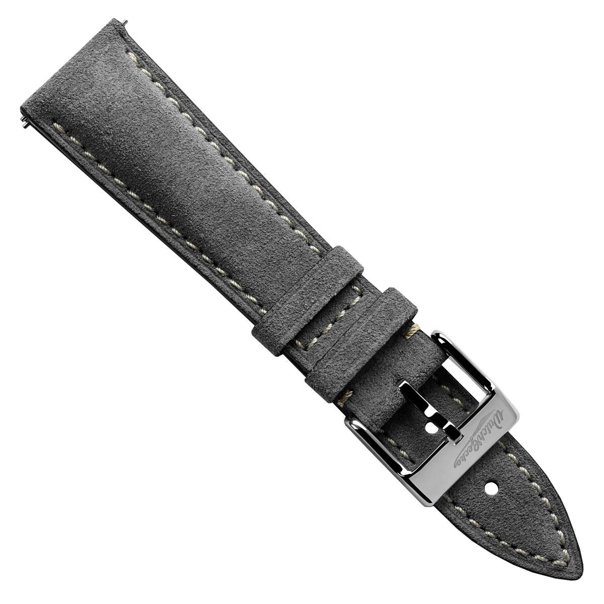 Original Highley Padded Suede Italian Leather Watch Strap - Antracite