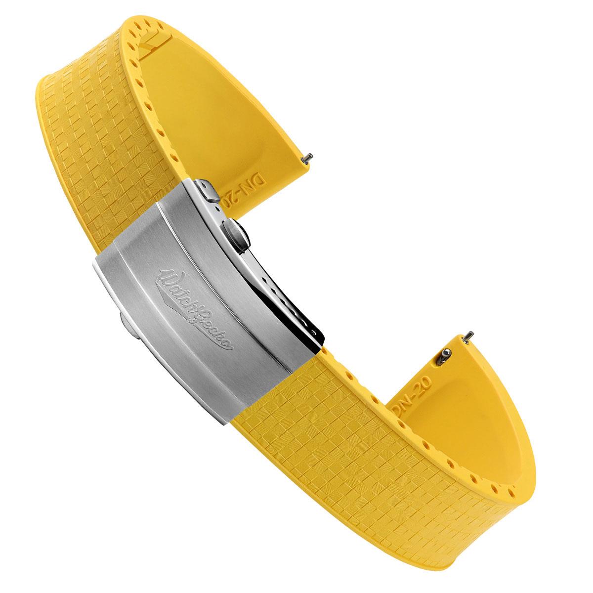 Mosaic CTS Rubber Watch Strap with Push Button Buckle - Canary Yellow