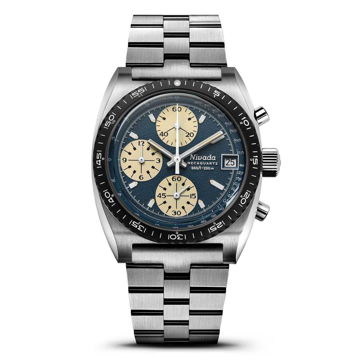 Nivada Grenchen x WatchGecko Autochron - Teal Dial