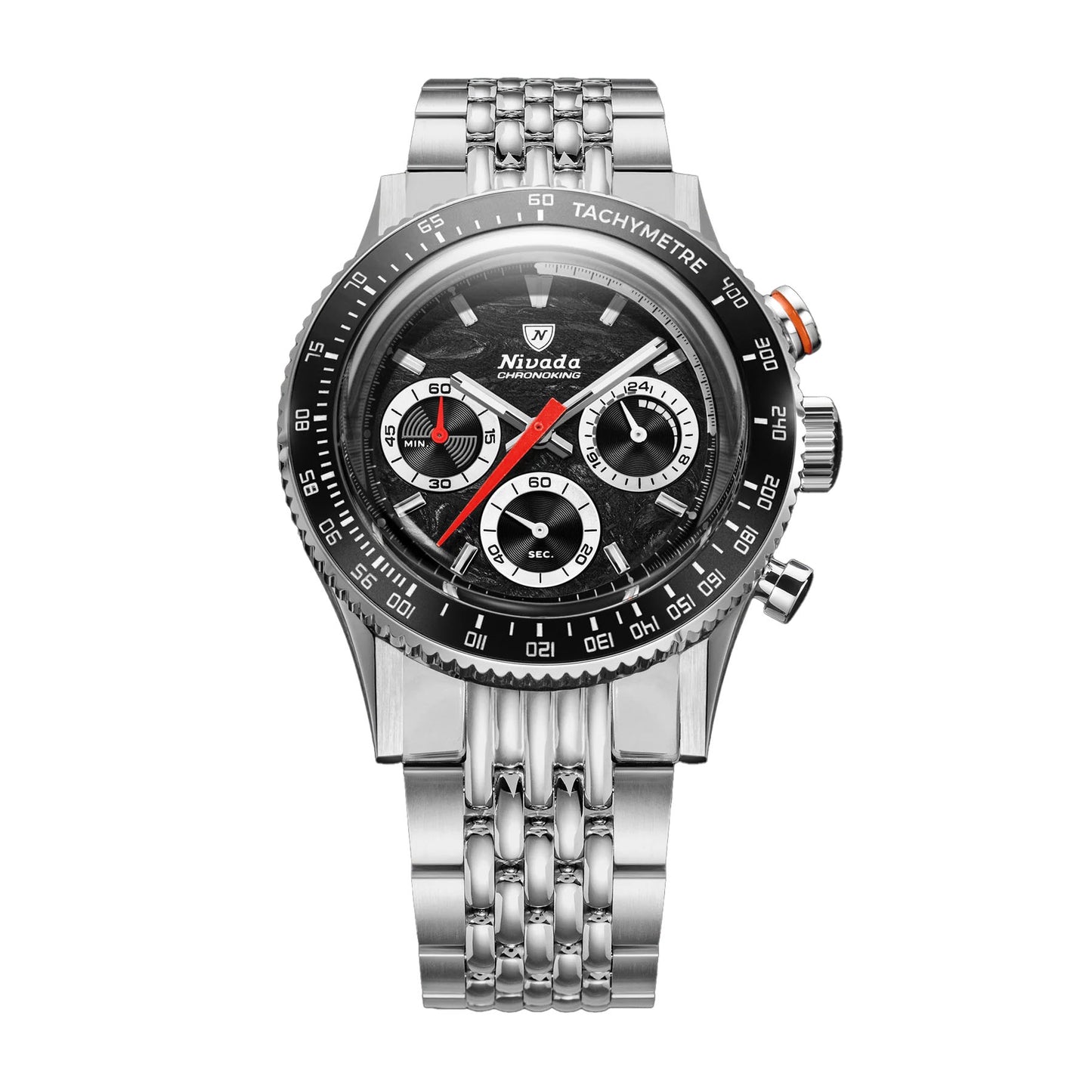 ニュービギニング Nivada Grenchen Chronoking Mecaquartz Racing Black - 38mm - Beads