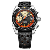 Nivada Grenchen Autochron Orange - ETA Valjoux 7750 Automatic - Black Racing Strap