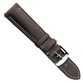 Lerano Tuscan Padded Leather Watch Strap - Dark Brown