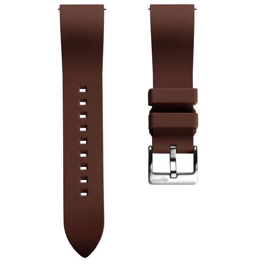 WatchGecko Sennen Quick-Release FKM Rubber Watch Strap - Brown