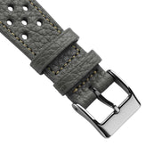 Ashdown Togo Leather Racing Watch Strap - Grey / Beige