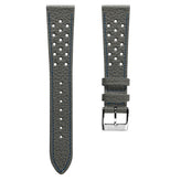 Ashdown Togo Leather Racing Watch Strap - Grey / Blue