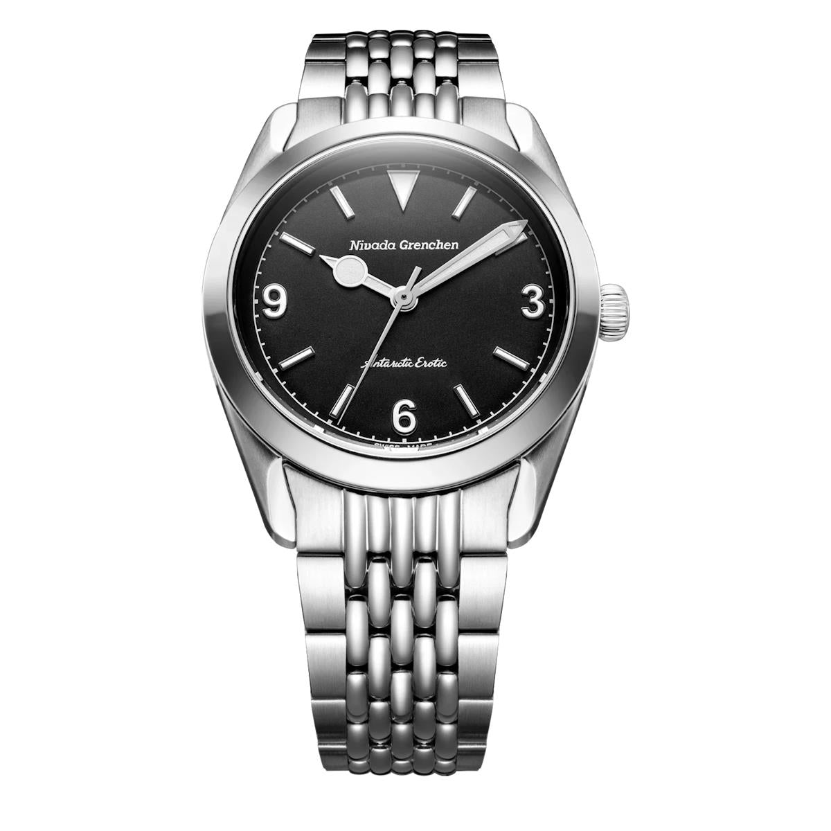 Nivada Grenchen Antarctic Erotic Black with white Super Luminova