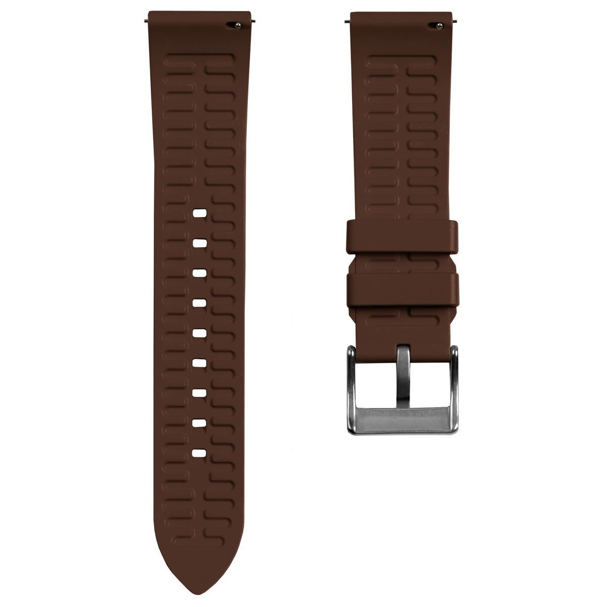 WatchGecko Sennen Quick-Release FKM Rubber Watch Strap - Brown