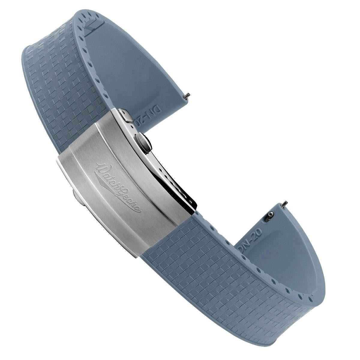 Mosaic CTS Rubber Watch Strap with Push Button Buckle - Powder Blue