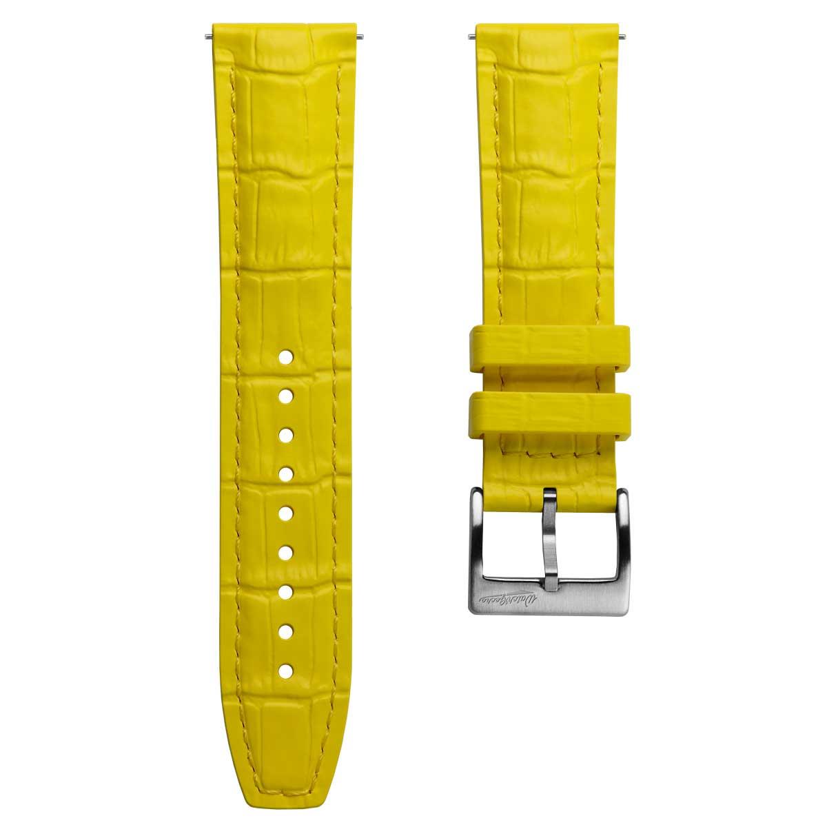 Everglade Alligator Pattern FKM Rubber Strap - Saffron Yellow