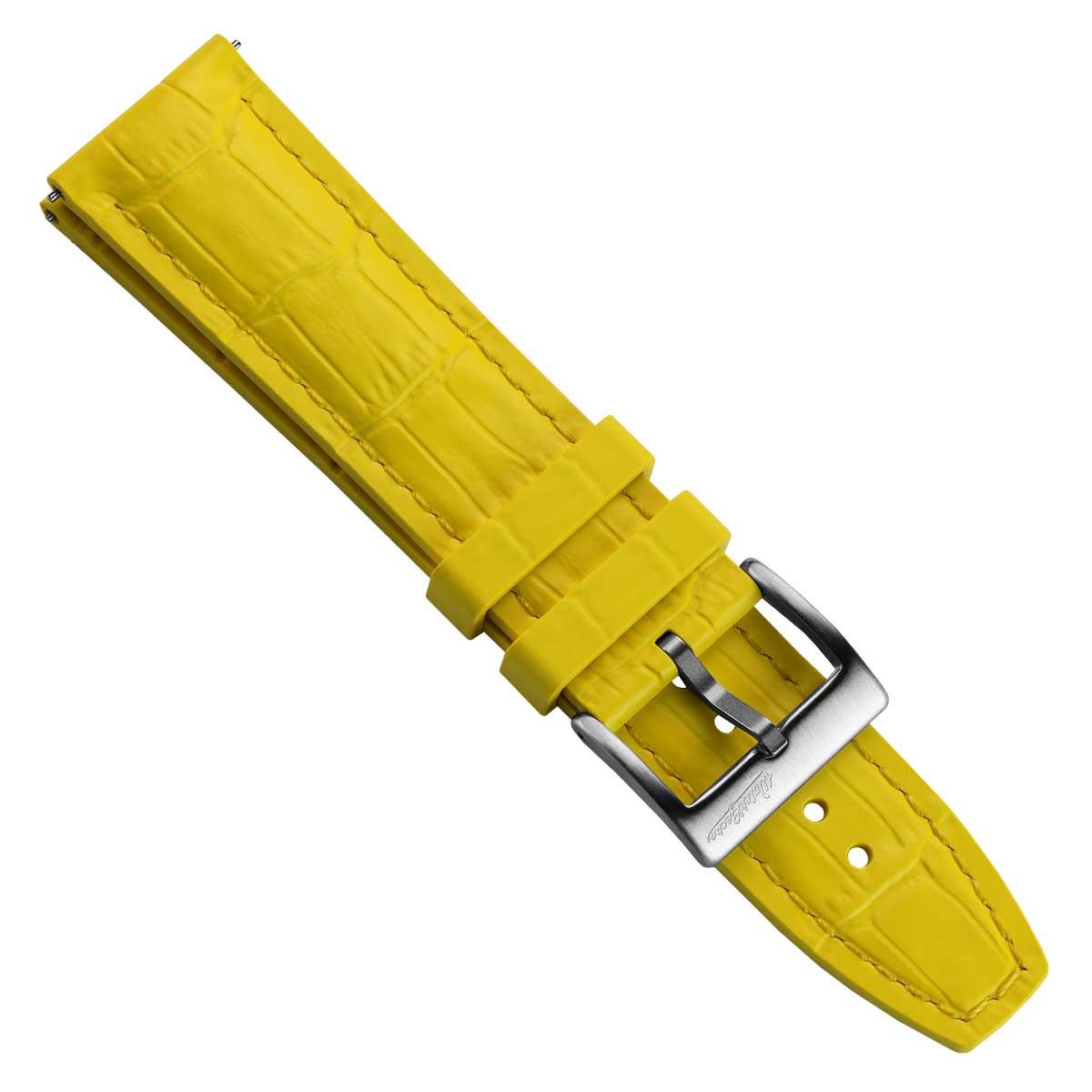 Everglade Alligator Pattern FKM Rubber Strap - Saffron Yellow