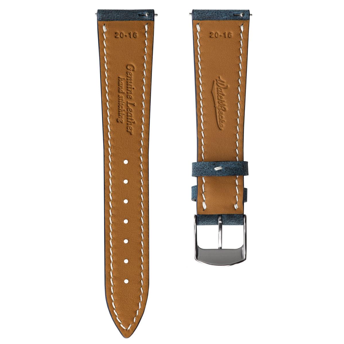 Hanley Crazy Horse Leather Watch Strap - Peacock Blue