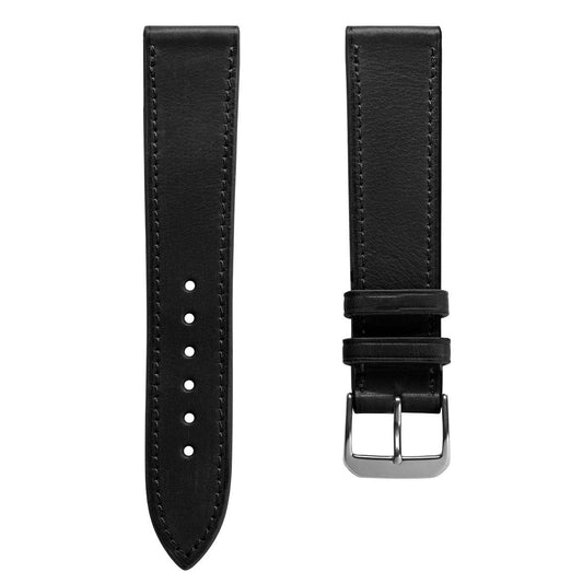 Handmade and Handstiched Leather Watch Strap - Black