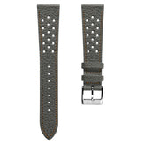 Ashdown Togo Leather Racing Watch Strap - Grey / Orange