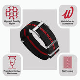 Ridge British Military Watch Strap - Black & Red
