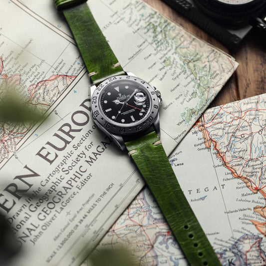 Bormio Handmade Italian Ibiza Leather Watch Strap - Ibiza Green