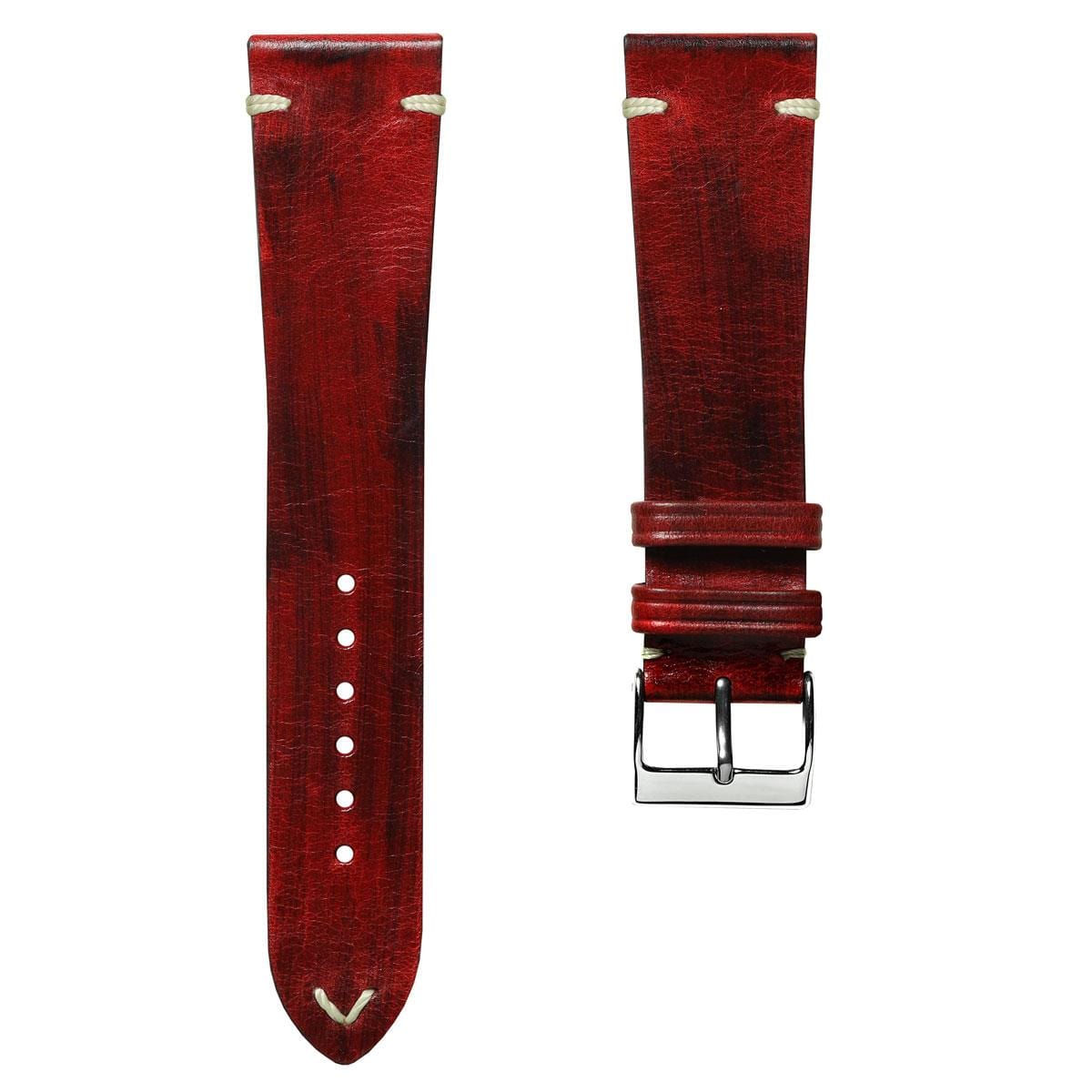 Bormio Handmade Italian Ibiza Leather Watch Strap - Ibiza Red