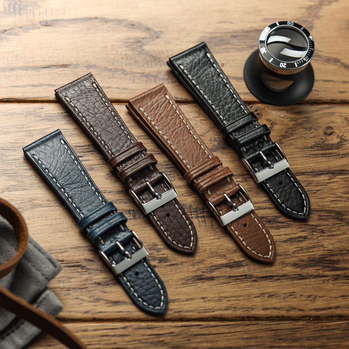 Castile Handmade Spanish Leather Watch Strap - Dark Brown