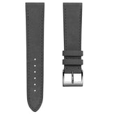 Mozet Flat Nubuck Handmade Leather Watch Strap - Grey