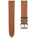 Mozet Flat Nubuck Handmade Leather Watch Strap - Grey