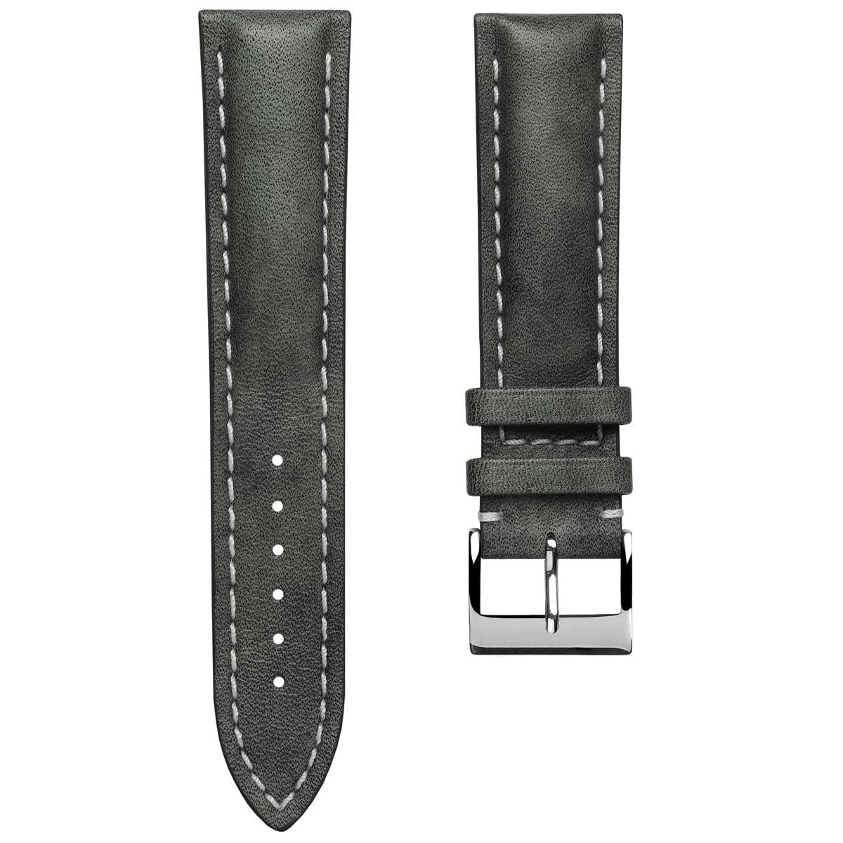 Ostend Baranil Thick Padded Leather Watch Strap - Grey