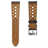 Radstock Racing Style Genuine Leather Watch Strap - Vintage Black